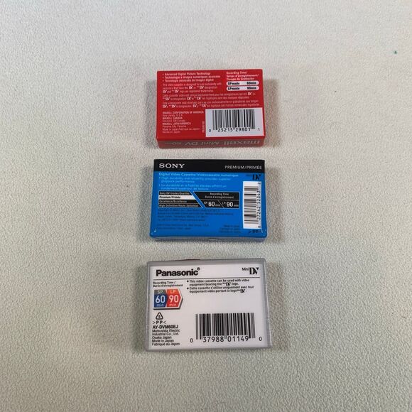 Lot of 3 mini dv blank cassette tapes 60 min Sony Maxell Panasonic - Picture 3 of 3